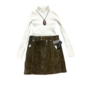 Anthropologie Blank NYC Suede Mini Skirt 100% Leather - Size 25 XS